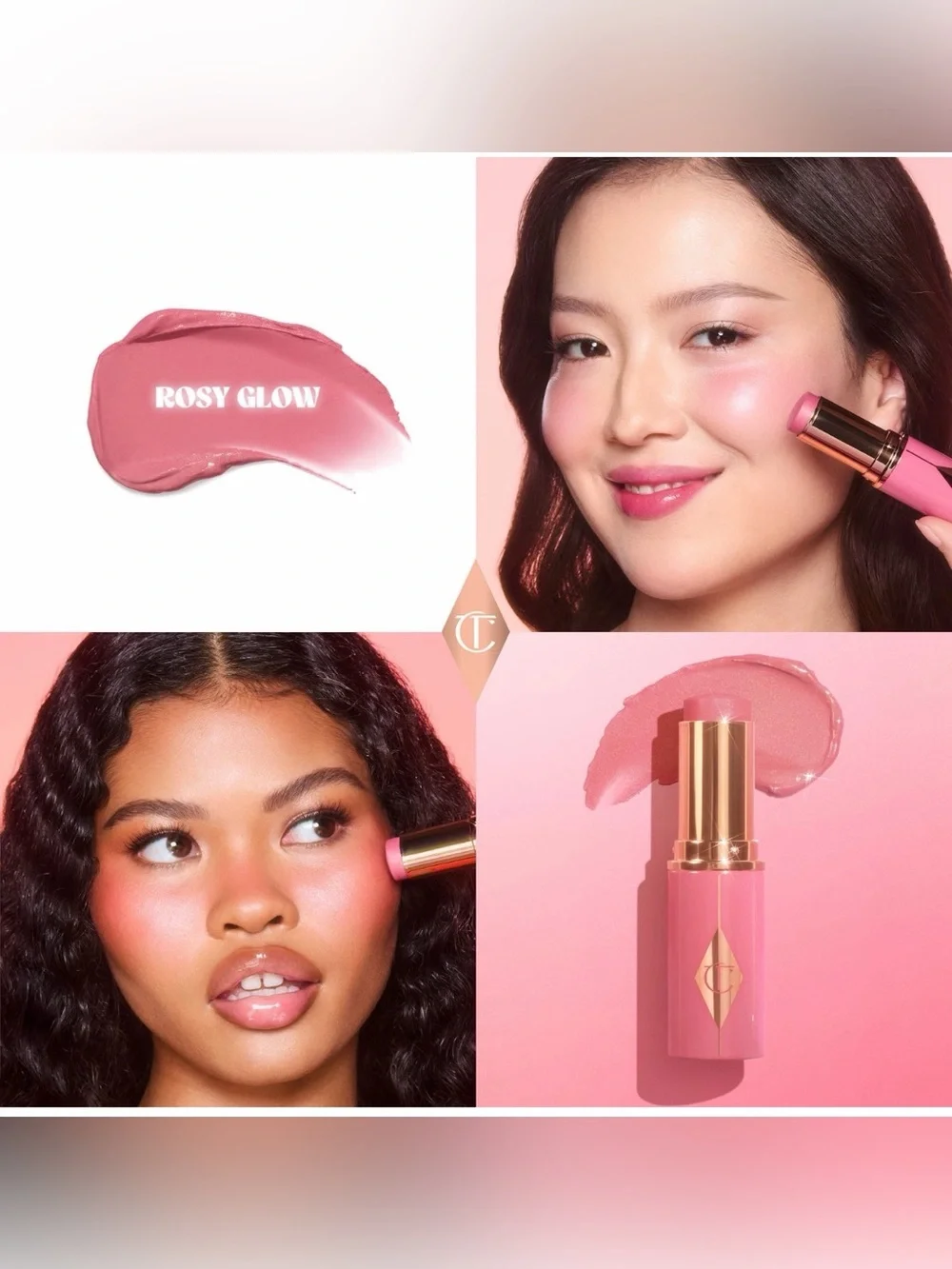 NEW Charlotte Tilbury Mini Unreal Lip + Cheek Glow Blush Stick with Hyaluroni